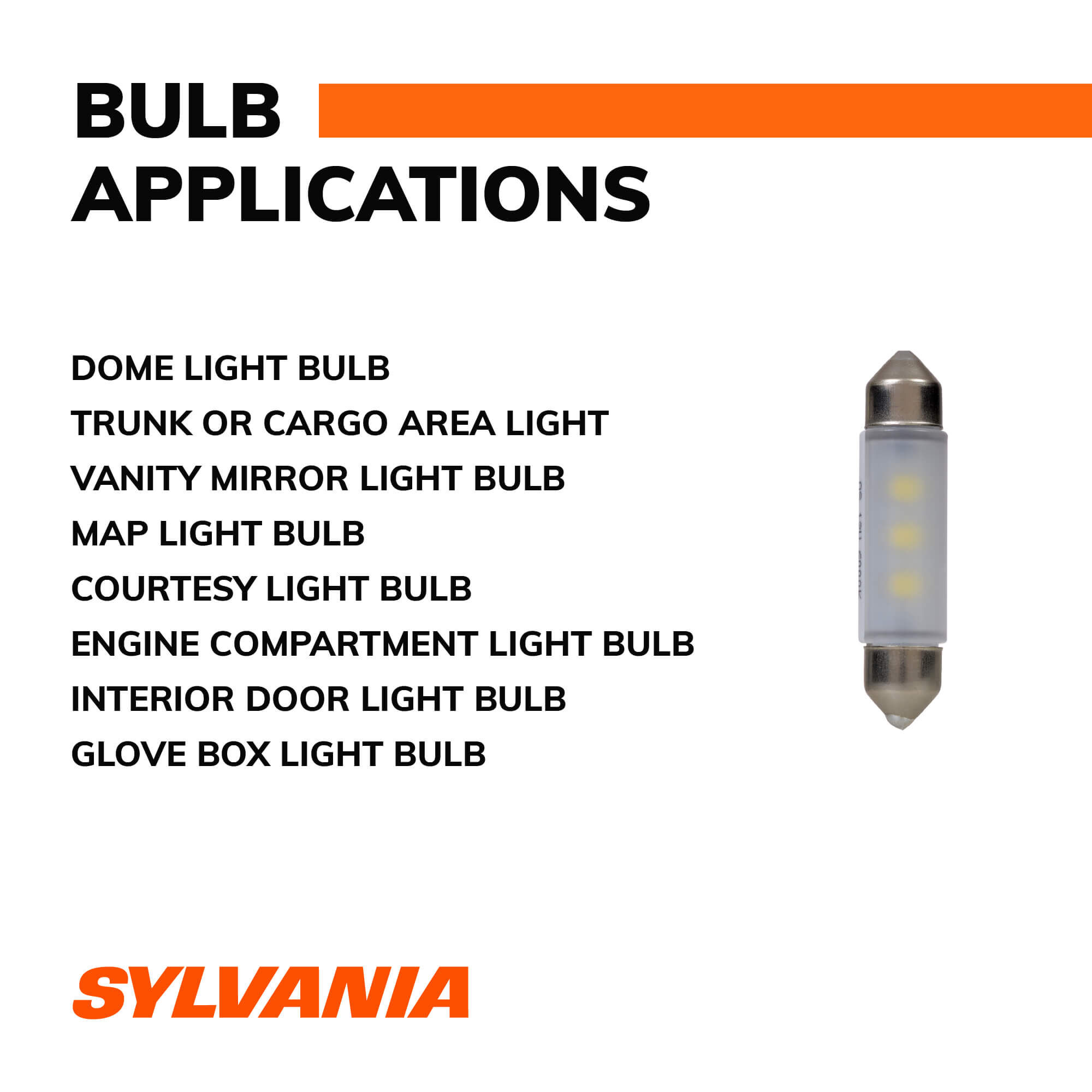 SYLVANIA 6418 36mm Festoon White LED Automotive Bulb – BulbAmerica